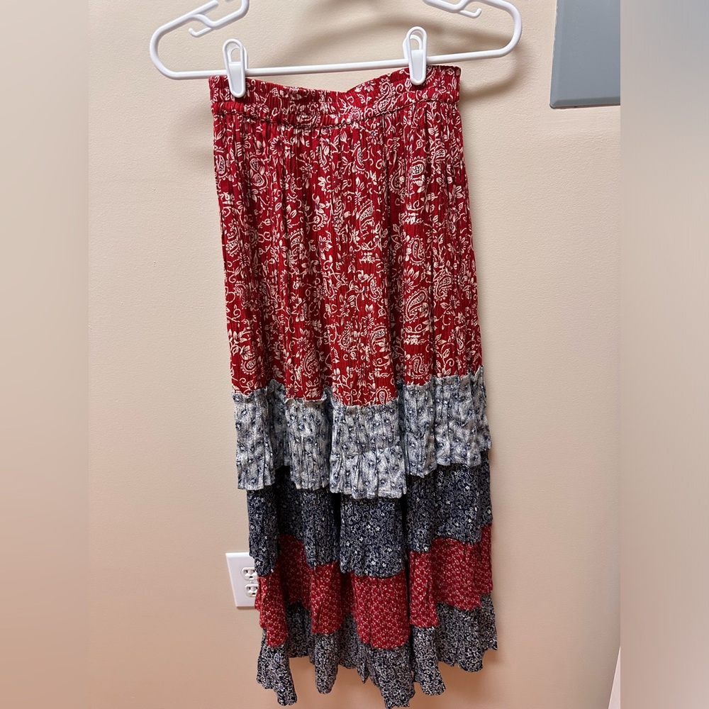 Vintage bohemian maxi skirt, sz medium
